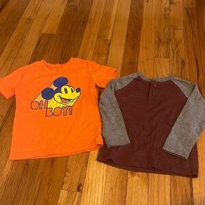 Jumping Beans Lot of 2 Shirts Mickey Mouse Disney Henley 2T casual play
